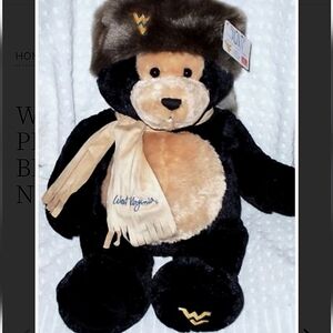 WVU Monti Bear Plush 2006 First Edition NCAA Football Black Bear